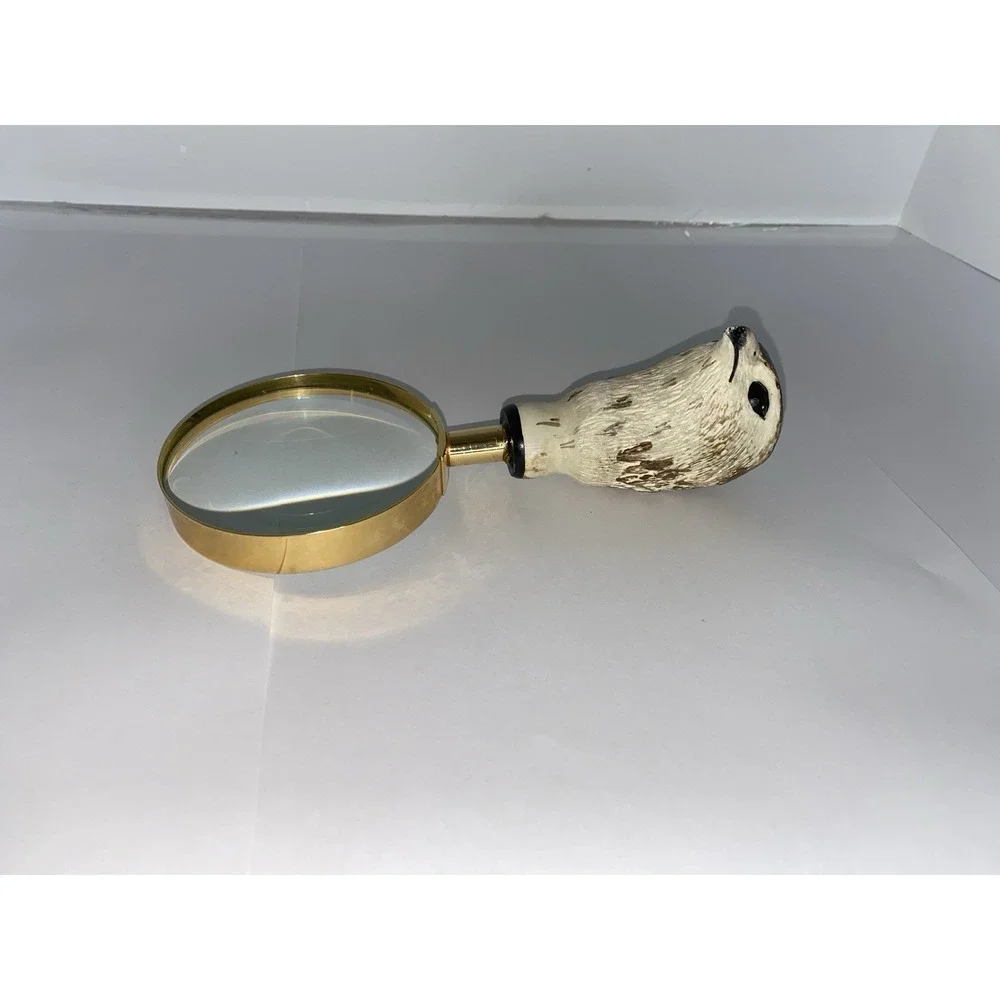 Vintage Carved Handheld Hawk Head Glass Magnifier Office‎ Desk Magnifying Glass